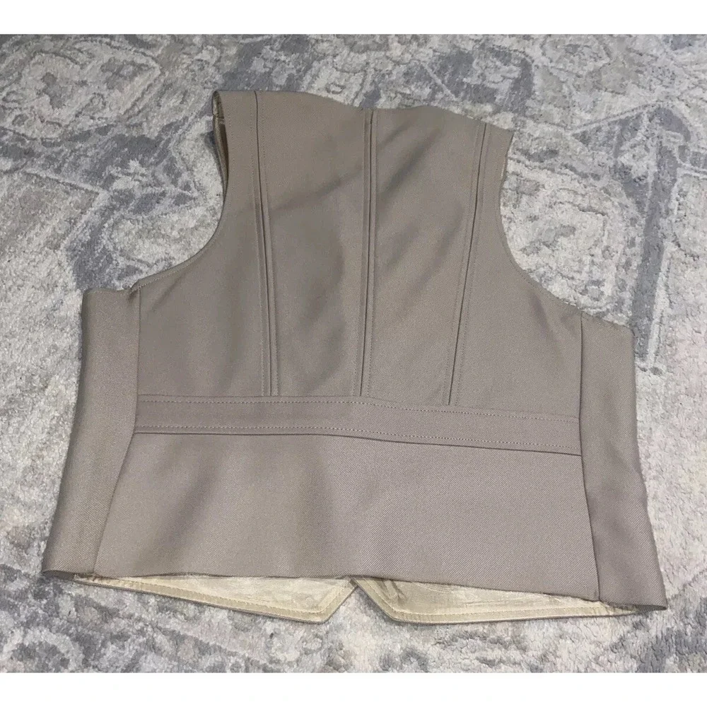 Angels Flight Men's 5 Button Beige‎ Vest Front Pockets Size 42
